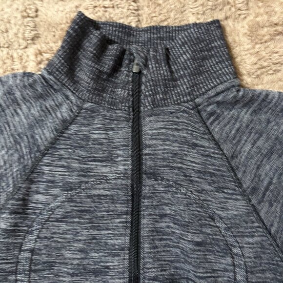 Lululemon Swiftly Wool 1/2 Zip Hoodie Heather Teal Merino Wool Long Sleeve Top 2 - Picture 3 of 9